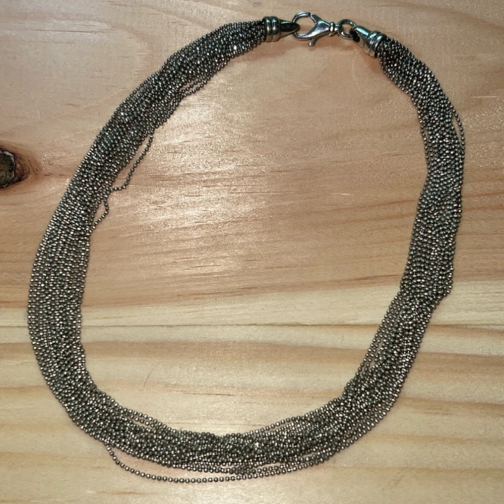 Italian Sterling Silver Multi-chain Necklace